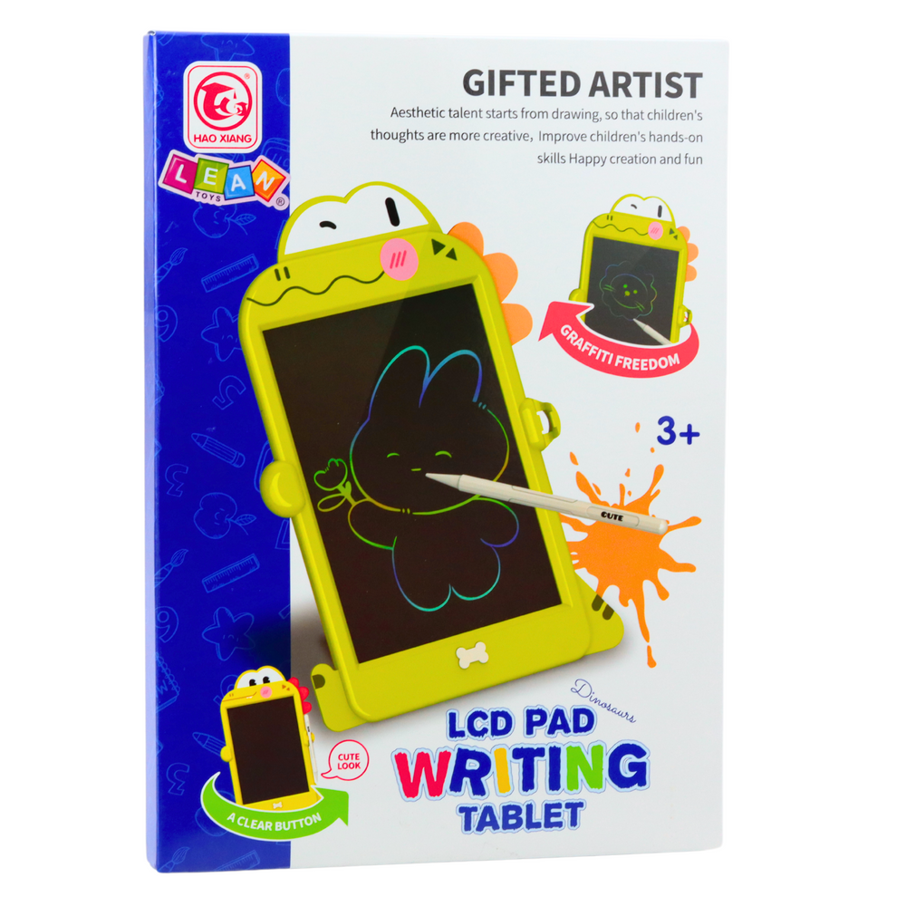 LCD kreslicí tabulka s rysíkem – motiv dinosaura | zelená