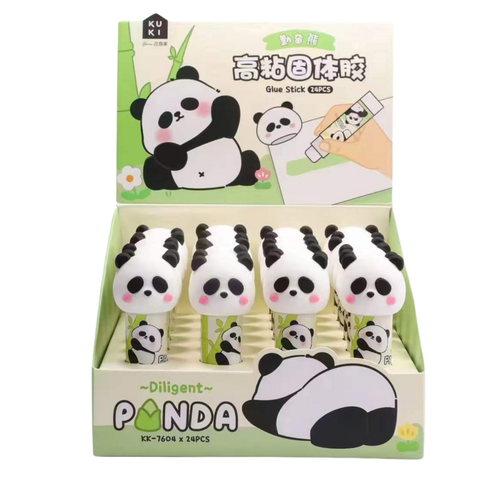 Lepicí tyčinka školní 3D panda – zelená kancelářská