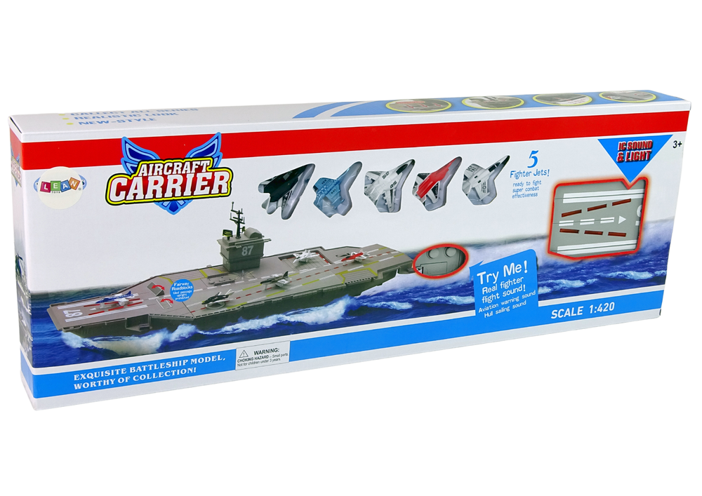 Letadlová loď s 5 stíhačkami – zvuky a světla | hračka