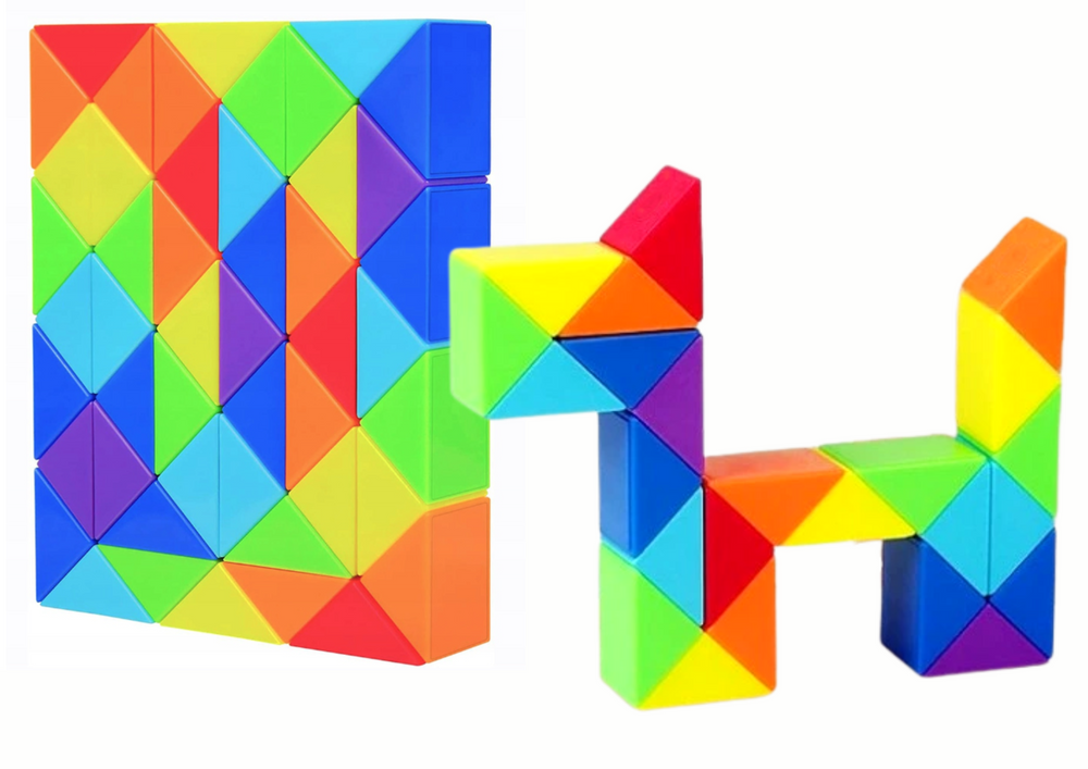 Logická hra magická kostka had z trojúhelníkových dílků