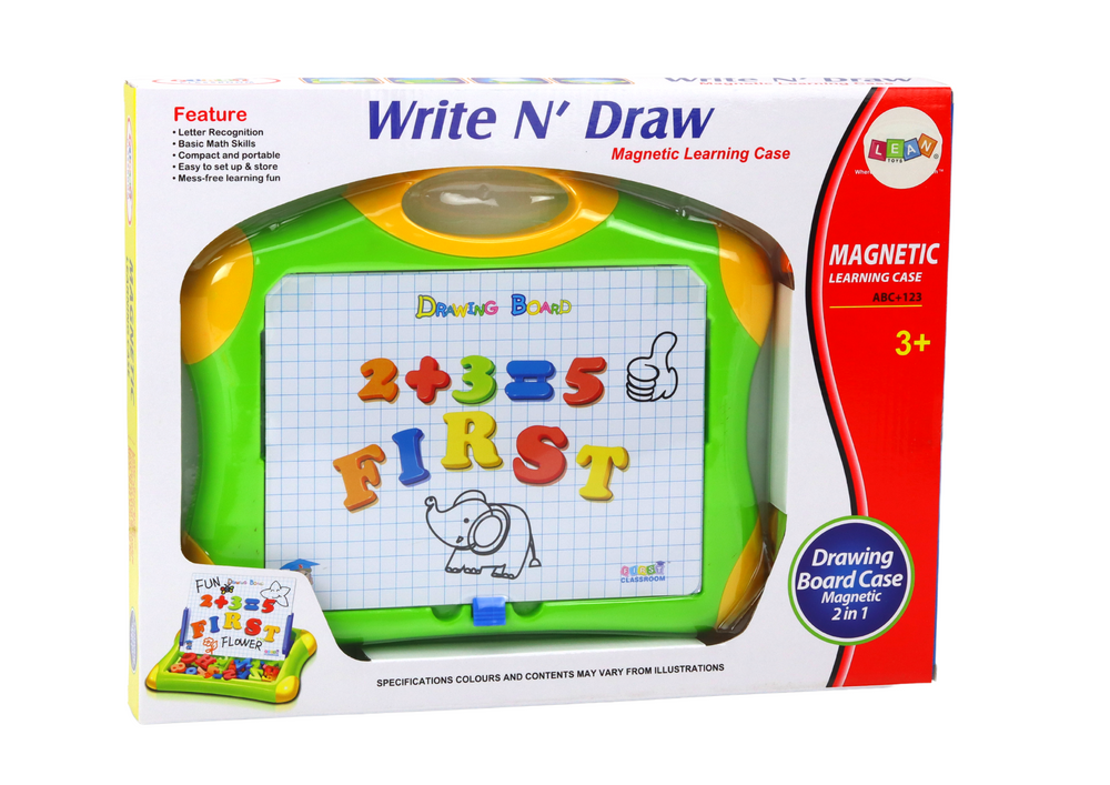 Magnetická kreslicí tabulka – s písmenky a číslicemi | zelená