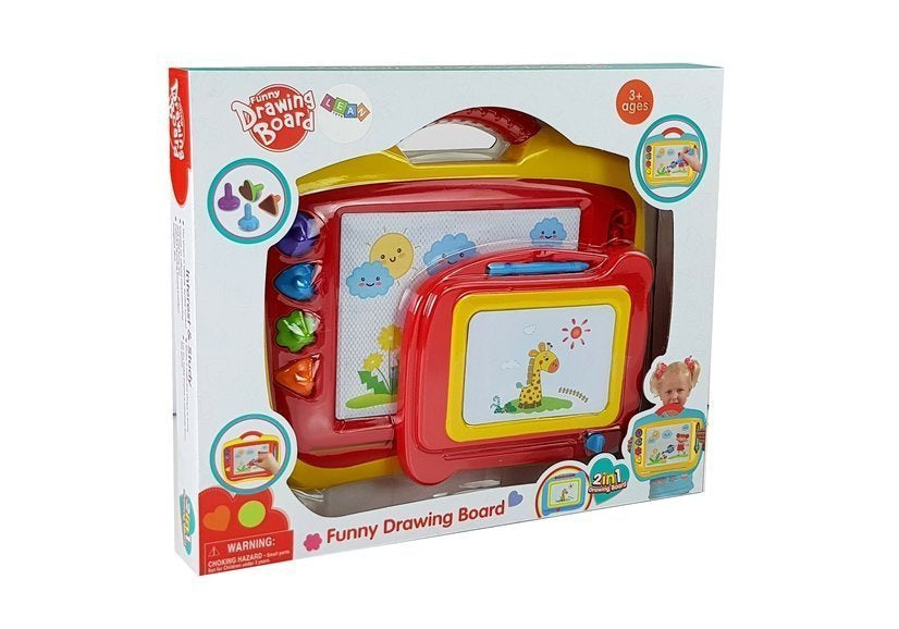 Magnetická kreslicí tabulka sada 2 kusy s rysíkem červeno žlutá