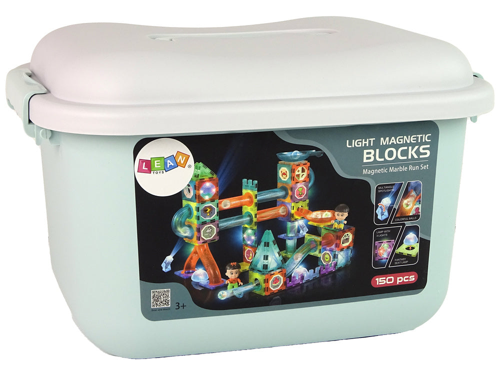 Magnetická kuličková dráha – se světly 150 dílů