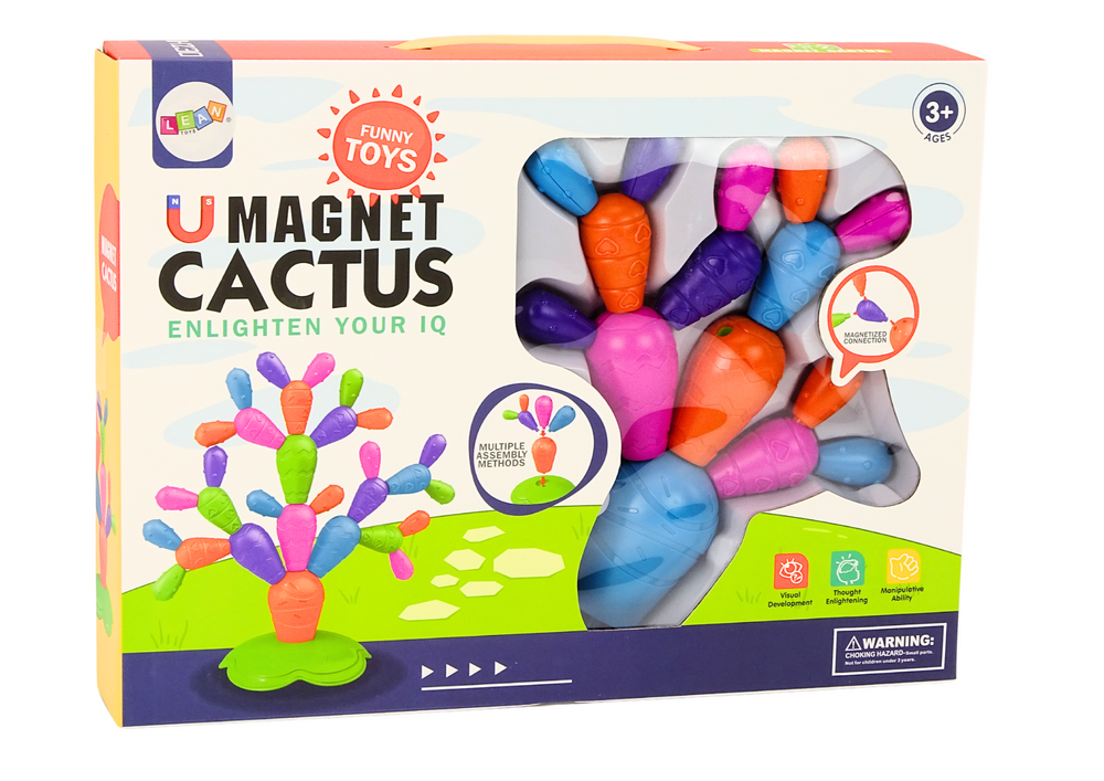 Magnetické stavební kostky Kaktus – 16 dílů | dětská hračka