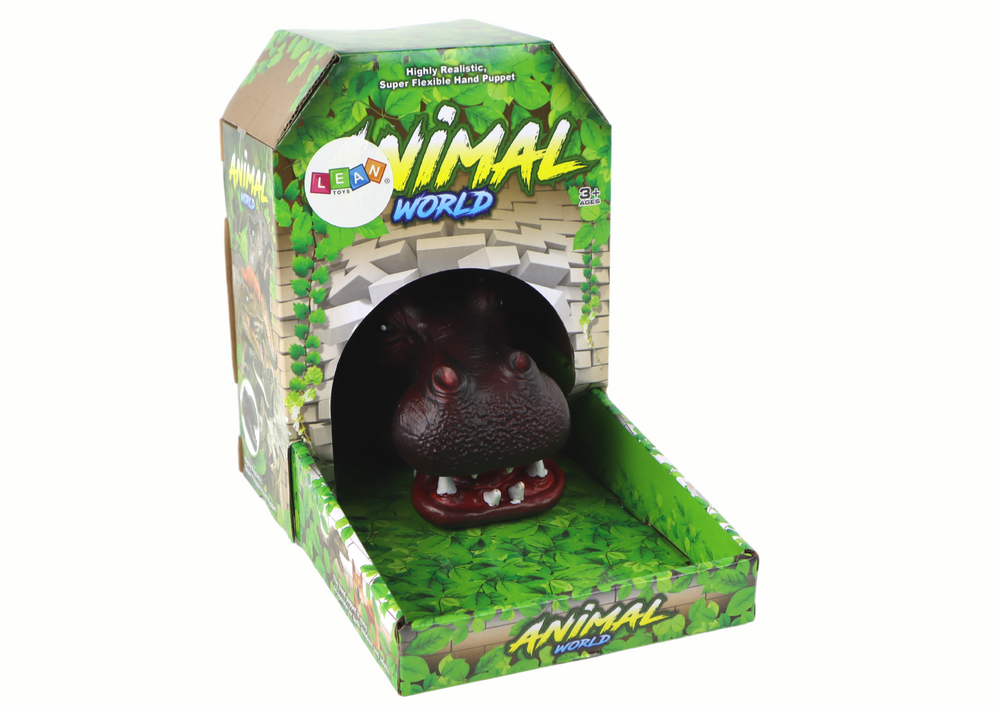Maňásek na ruku hroch – zvířátko s realistickými detaily