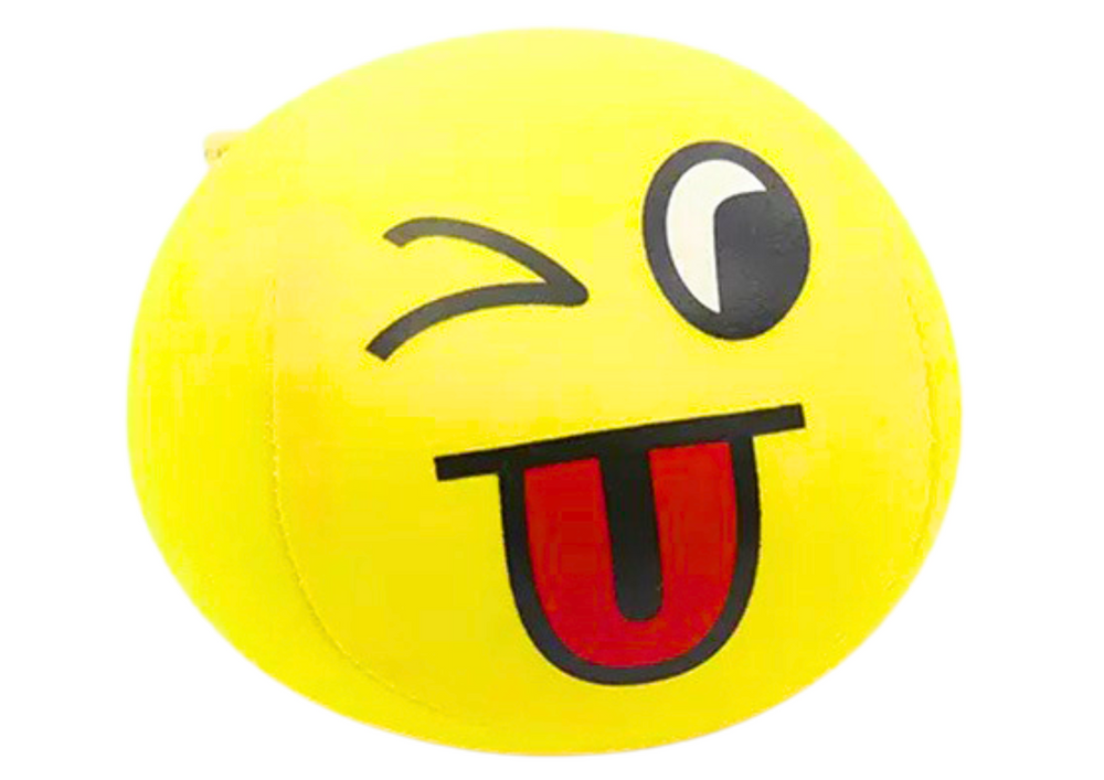 Měkký míček s úsměvem emoji 9cm žlutý
