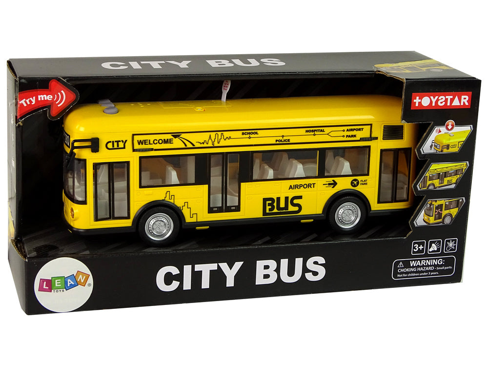 Městský autobus 1:18 – se světly a zvuky | žlutý