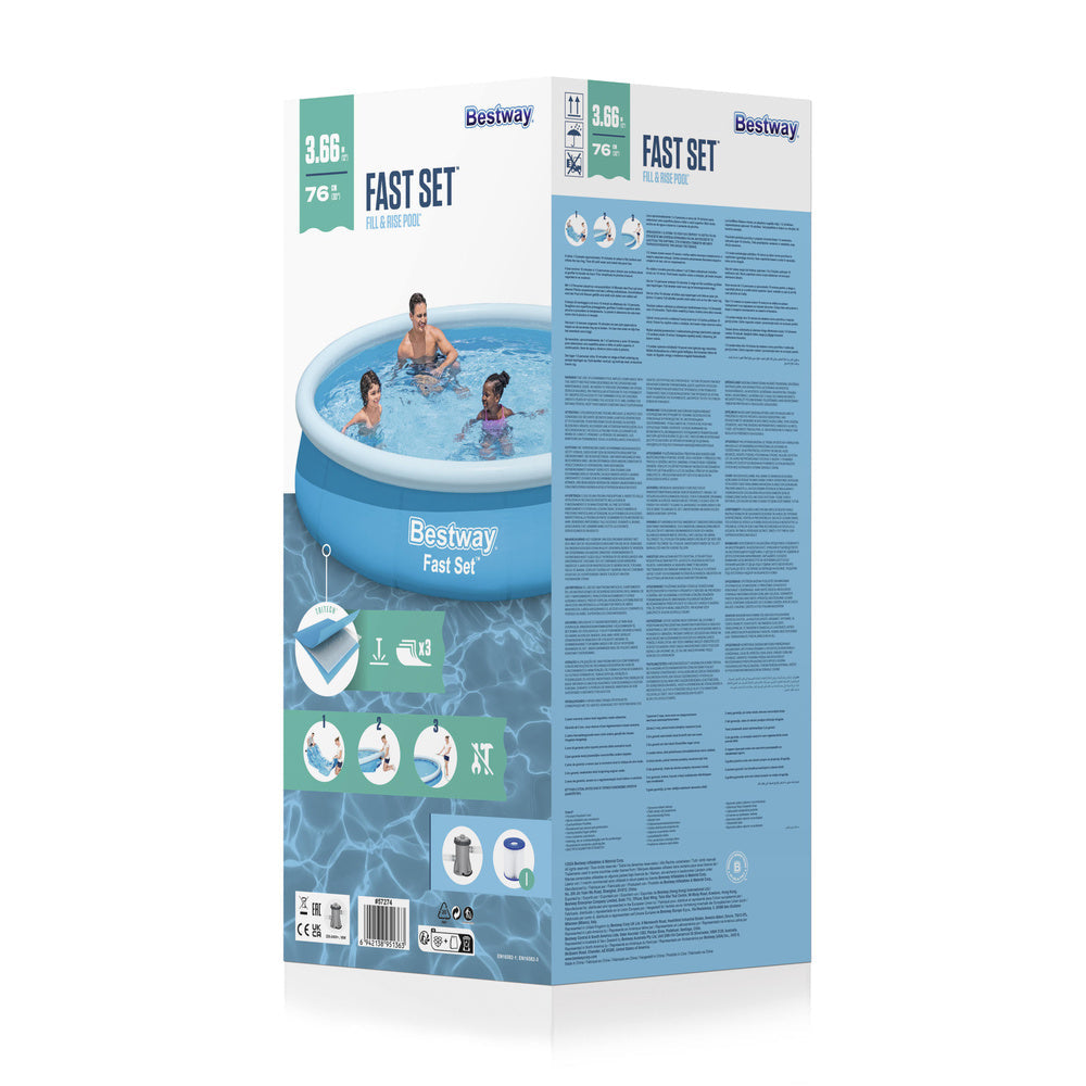Nafukovací bazén s konstrukcí 366 x 76 cm s pumpou – Bestway
