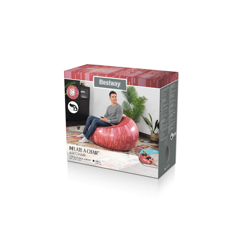 Nafukovací křeslo s flokovaným povrchem červené – Bestway 75052