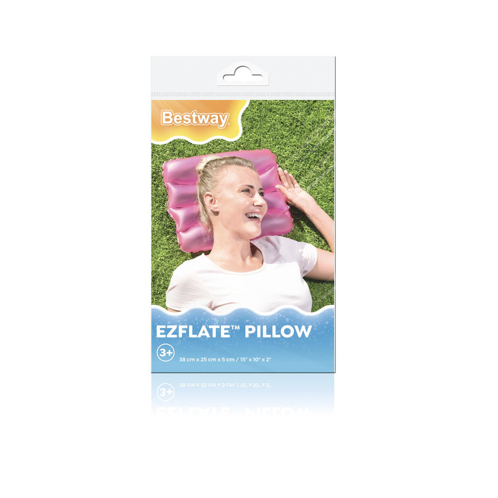 Nafukovací polštář 38x25 cm – s drážkami růžový | Bestway