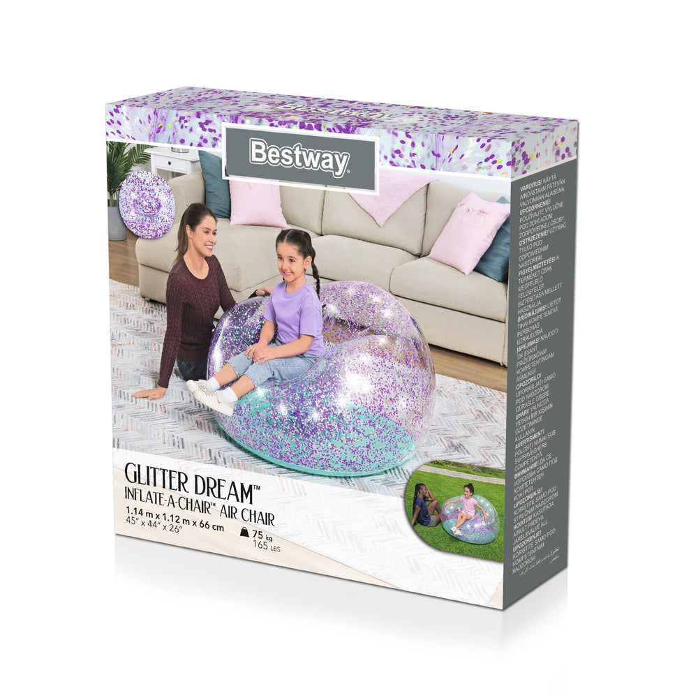Nafukovací třpytivý fotel 114 x 112 x 66 cm – Bestway