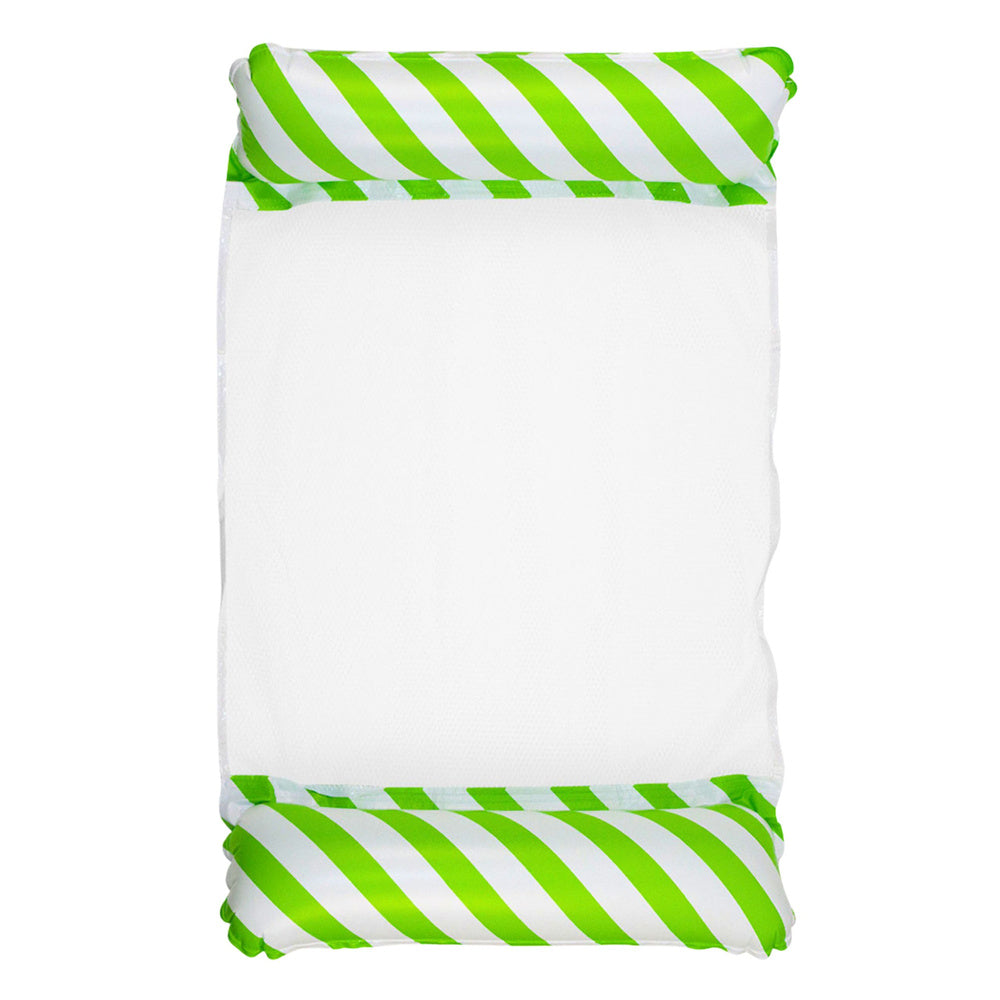 Nafukovací vodní houpací síť – s polštáři 120x70cm | bílo zelená