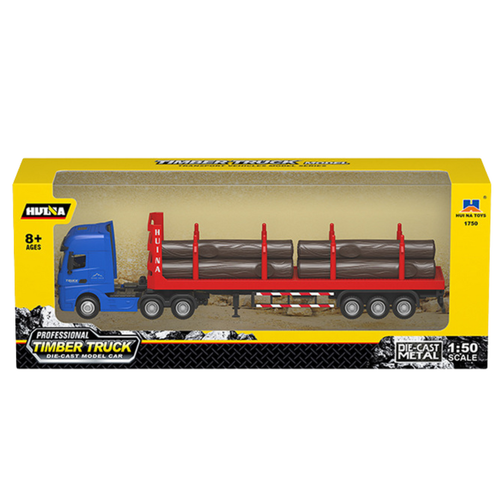 Nákladní auto na přepravu dřeva – kovové 1:50 | Huina červené