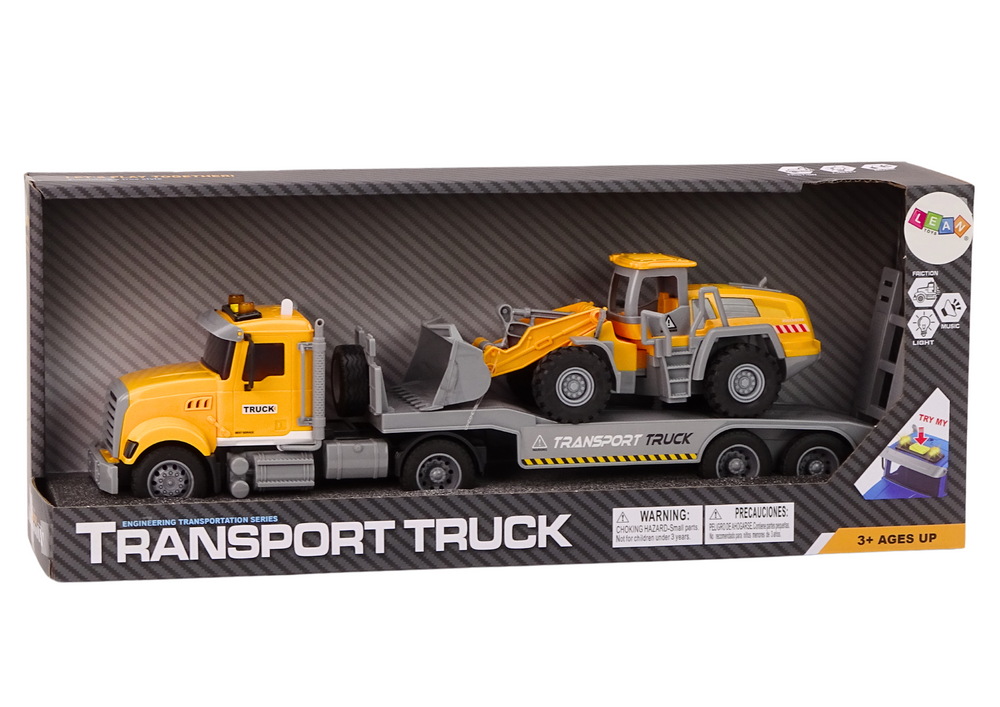 Nákladní auto s bagrem světla zvuky pohon žluté