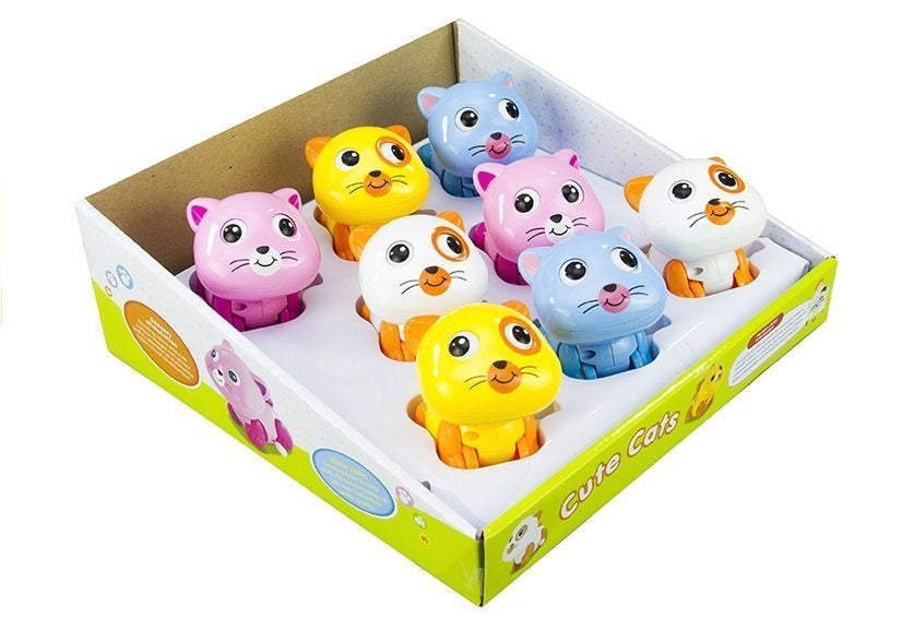 Nakręcací koťátko chodící s pohyblivým ocáskem 8cm