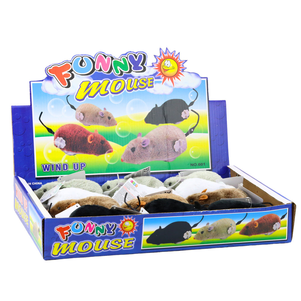 Nakręcana myška plyšová – interaktivní hračka mix barev