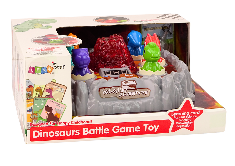 Obratnostní hra s dinosaury – vulkán se světly a zvuky