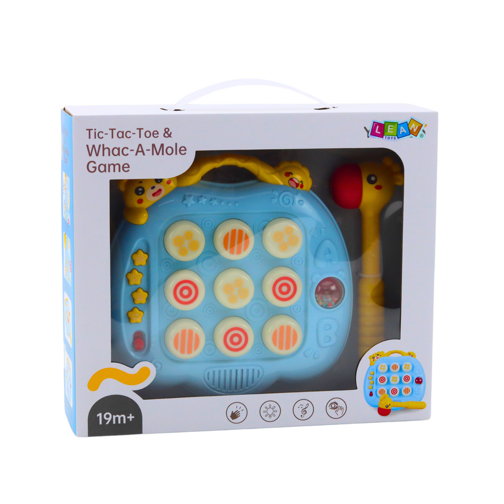 Obratnostní hra s kladívkem a světelnými efekty modrá