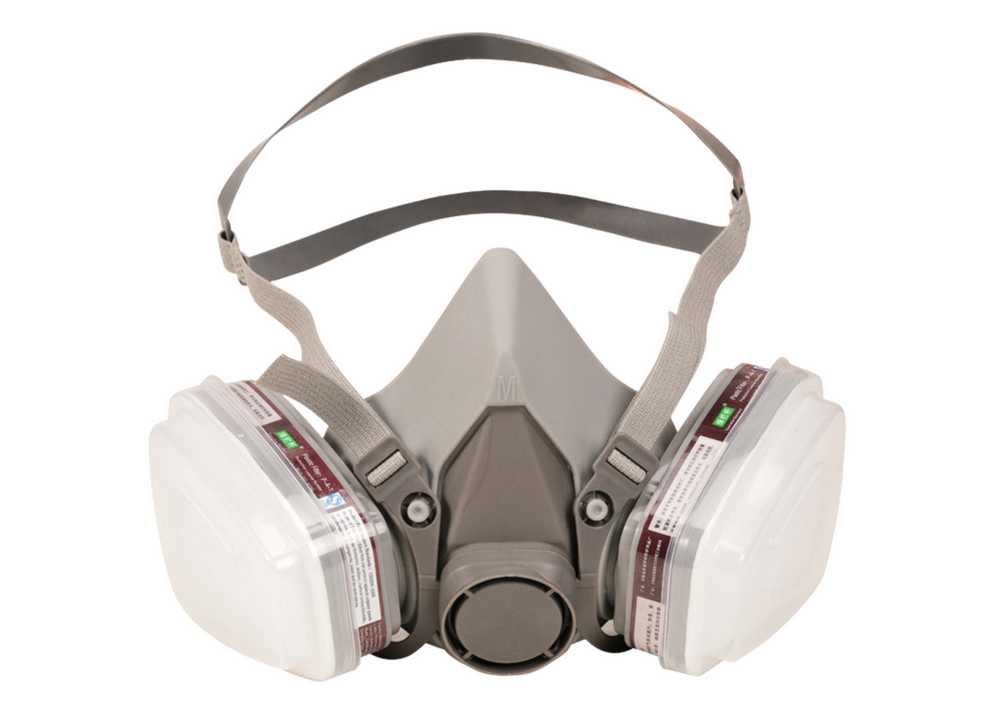 Ochranná polomaska proti prachu s 2 uhlíkovými filtry šedá