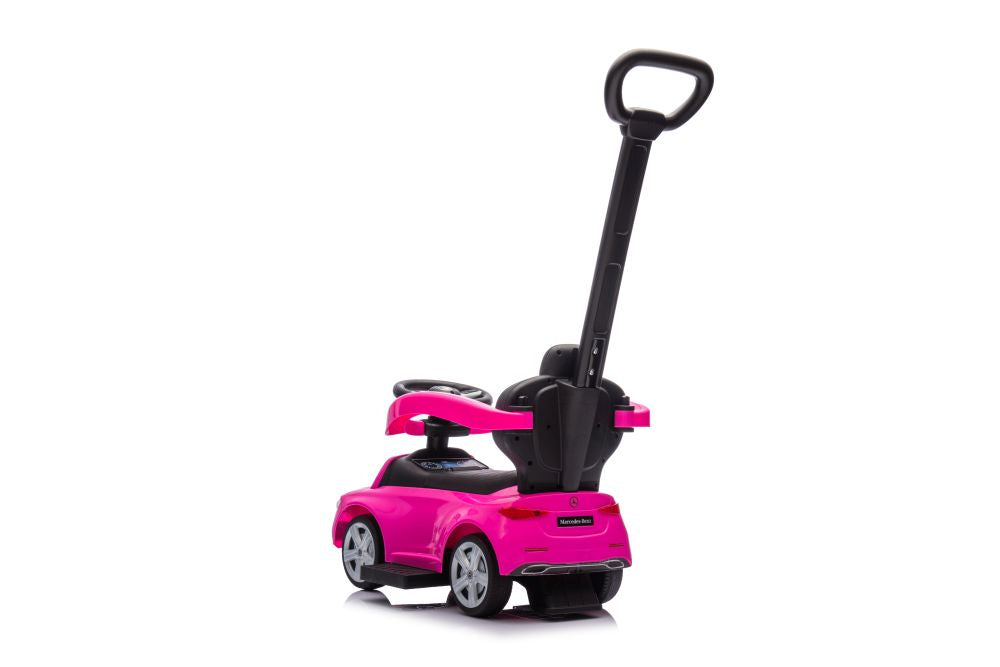 Odrážedlo s vodící tyčí Mercedes 3v1 růžové