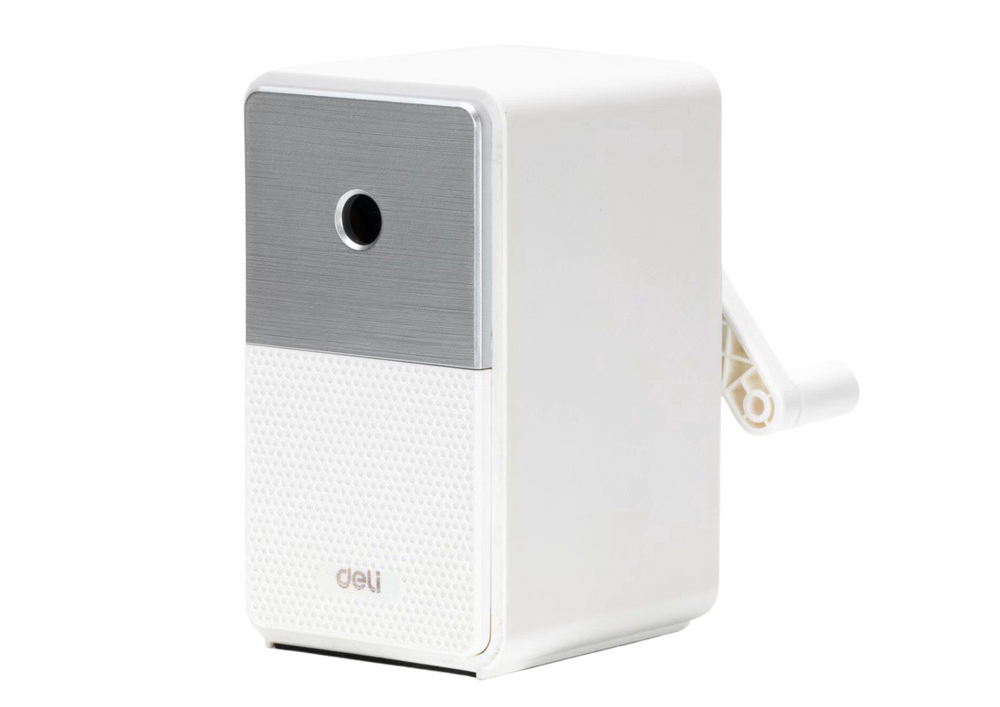 Ořezávátko na kliku s nádobkou a regulací ostří bílé