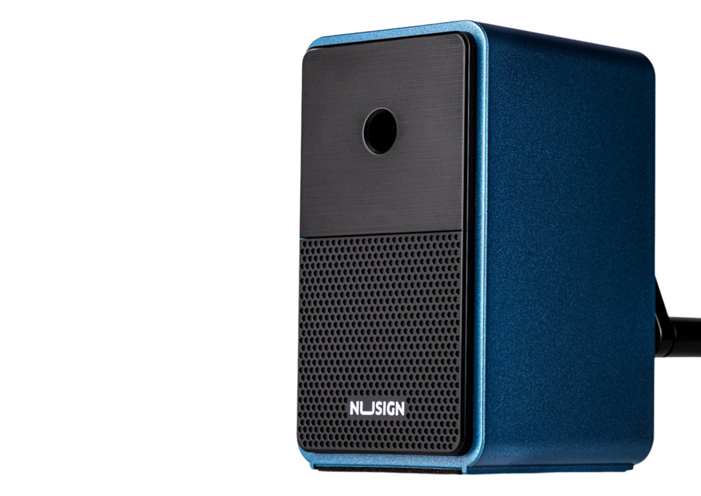 Ořezávátko na kliku s nádobkou a regulací ostří modré