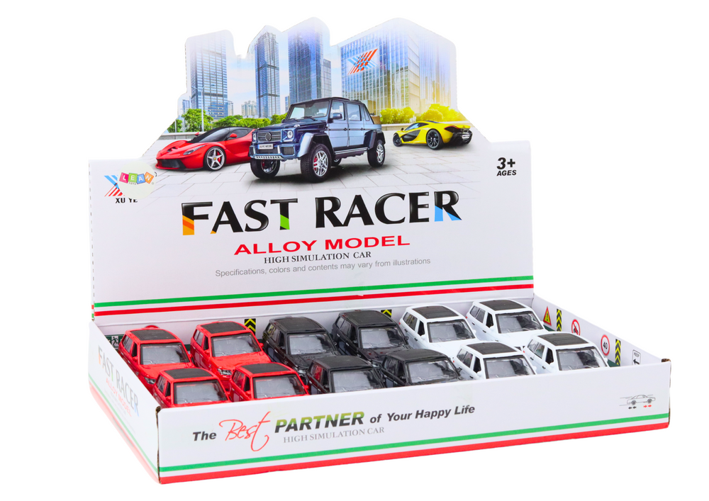 Osobní auto 1:36 s frikčním pohonem kovové černé bílé červené