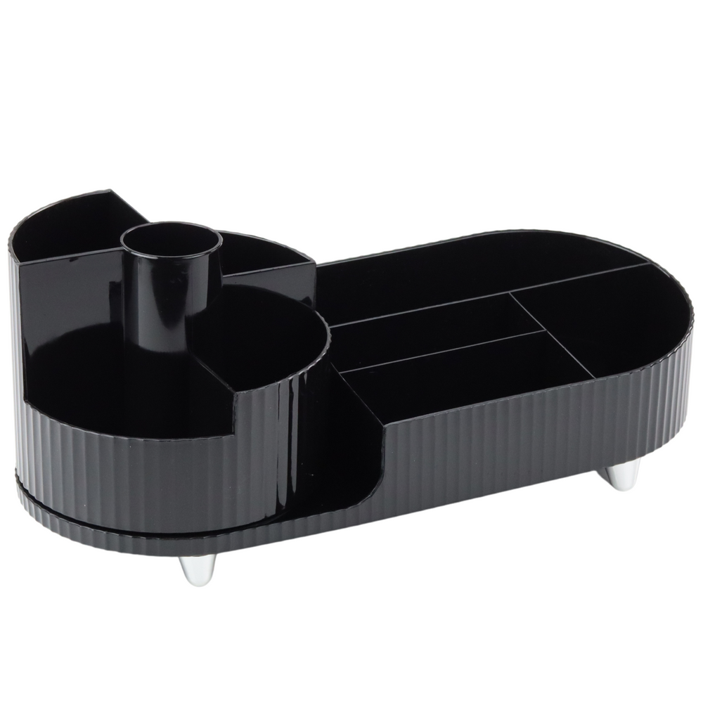 Otočný organizér na kosmetiku a kancelářské potřeby černý