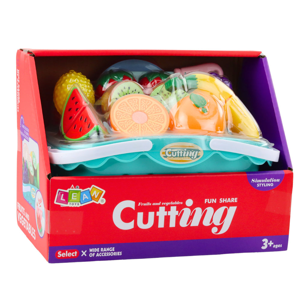 Ovoce na krájení se suchým zipem s košíkem a talířky