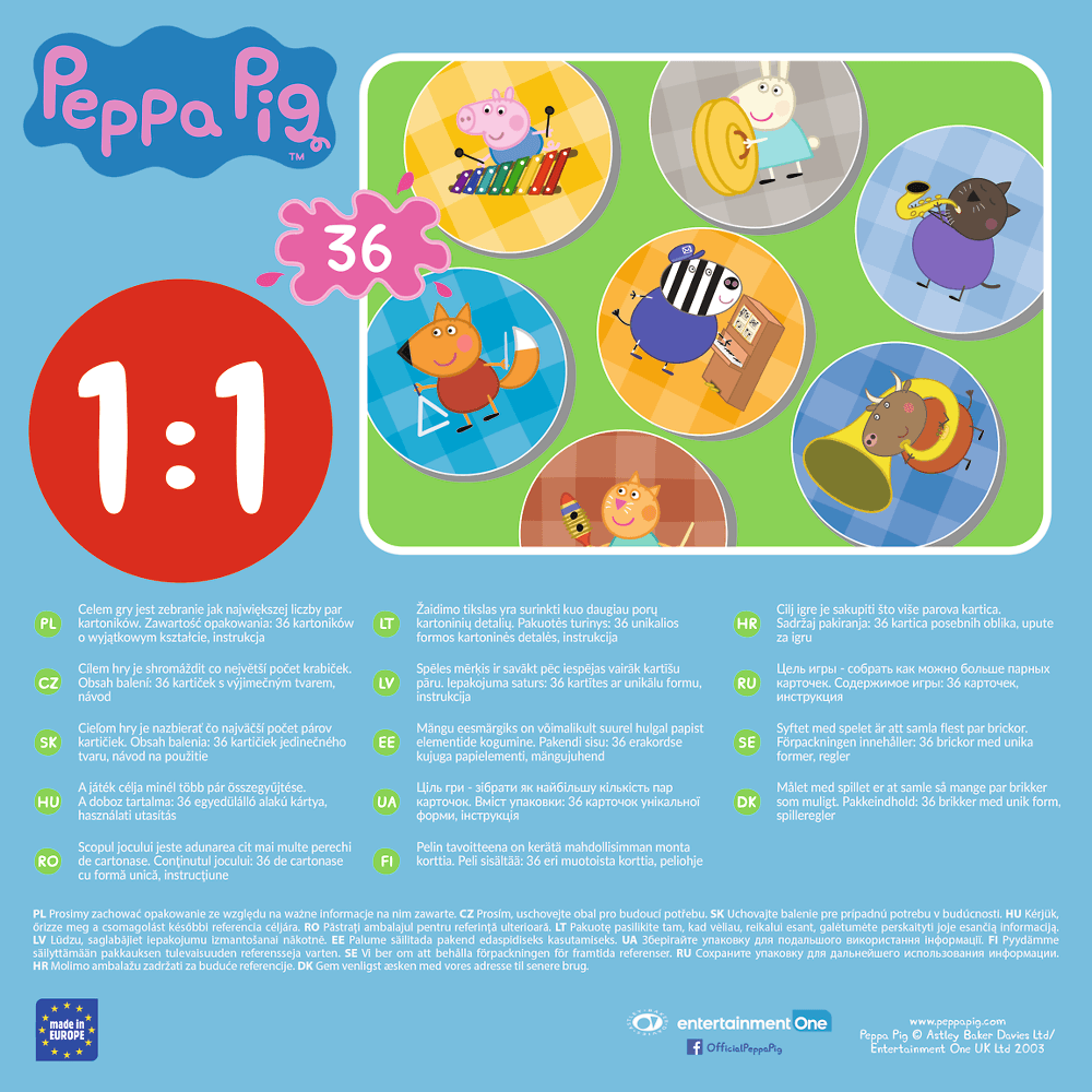 Paměťová hra Prasátko Peppa 36 kartiček od 3 let – Trefl