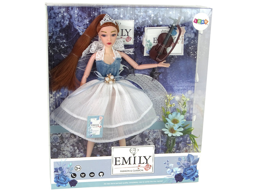 Panenka Emily se skřipkami a květinami – rudé vlasy tiara