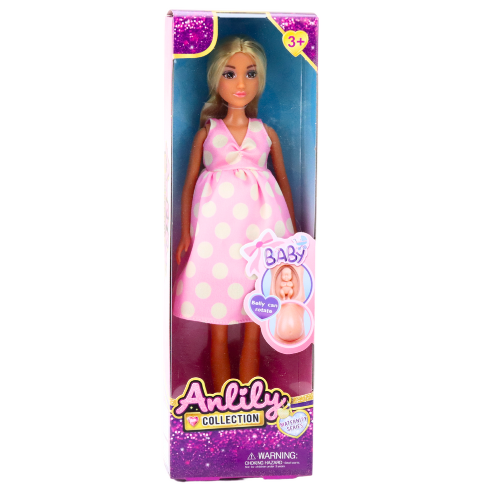 Panenka Maminka s miminkem – dlouhé vlasy růžová | Anlily