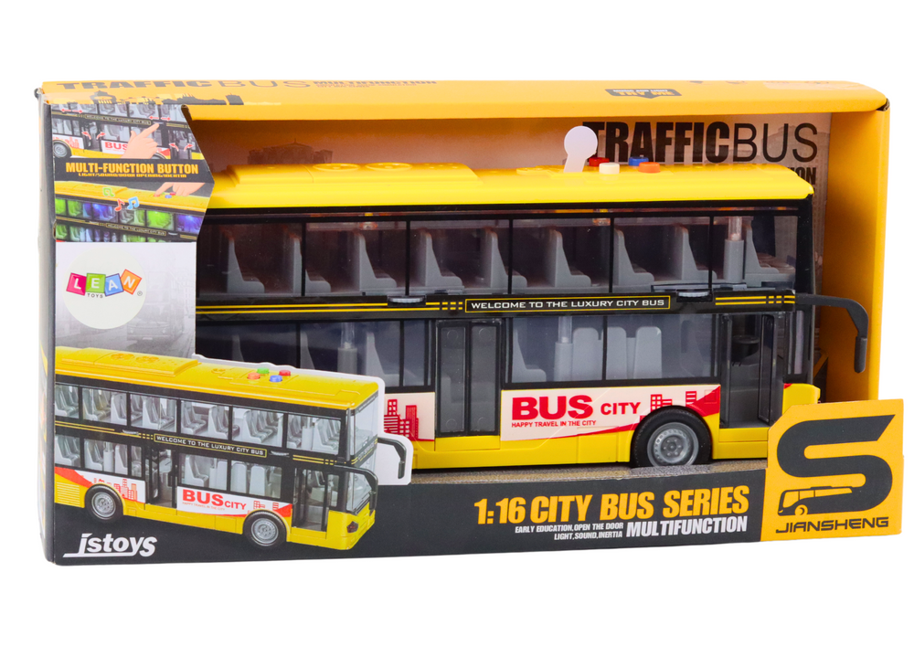Patrový autobus 1:16 se světly a zvuky frikční pohon žlutý
