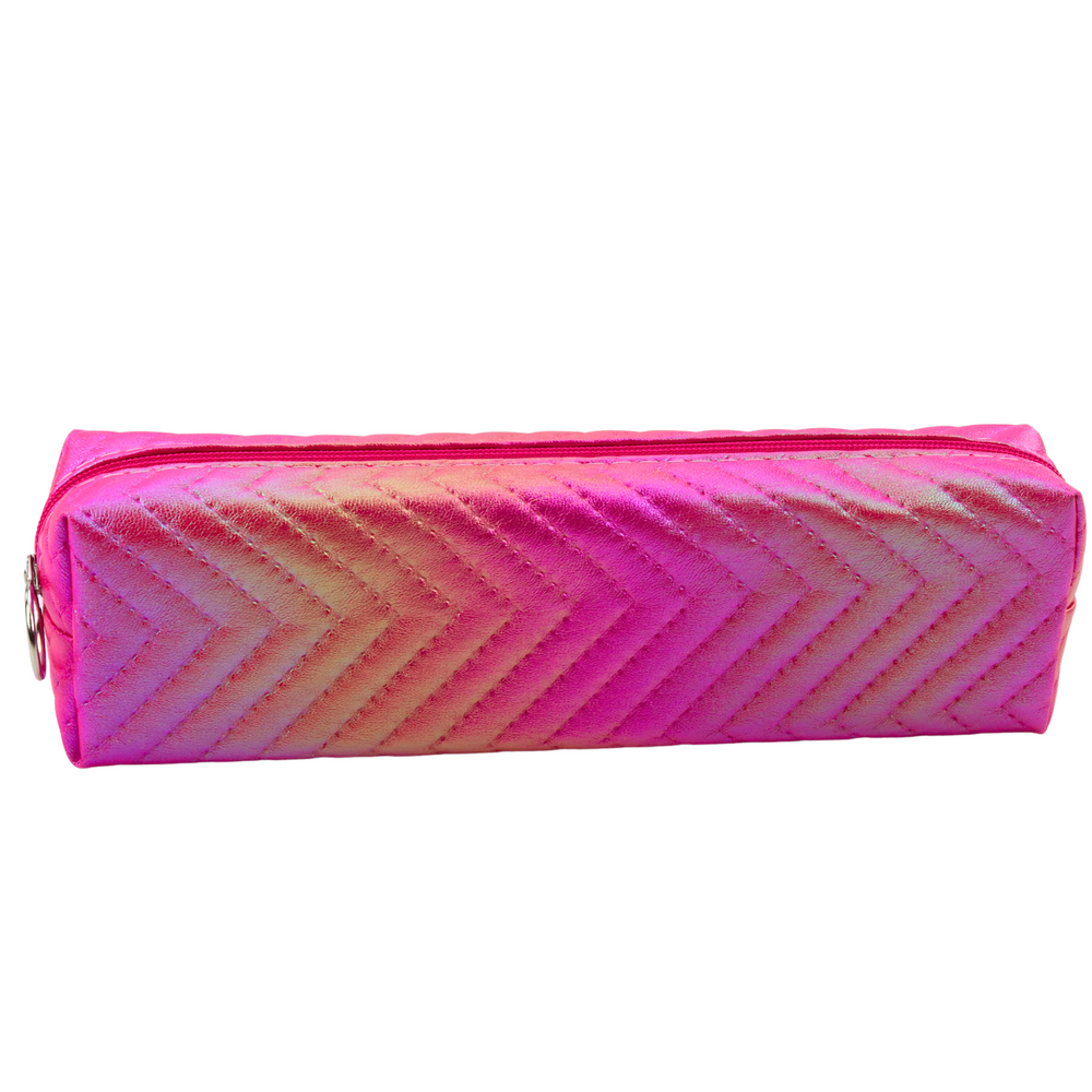 Penál dívčí metalický – se vzorem jodélka | růžový