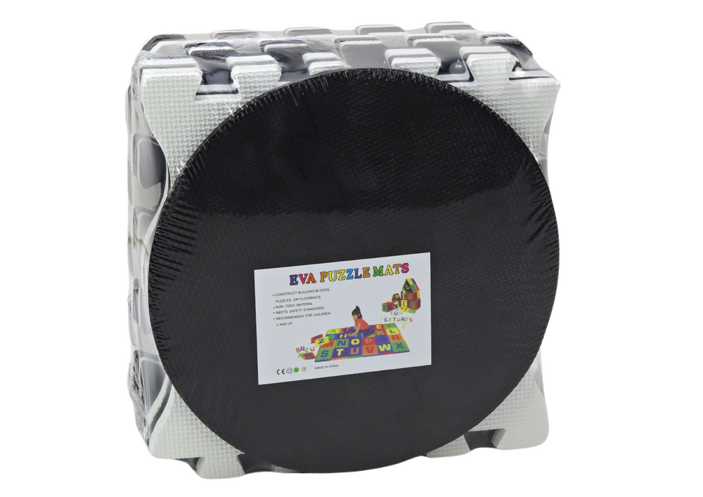 Pěnové puzzle mata EVA černobílá – kontrastní 19 dílů