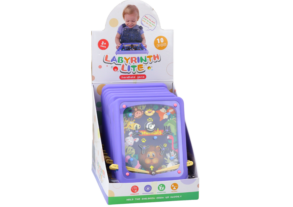 Pinballová hra se zvířátky – s páčkami | fialová