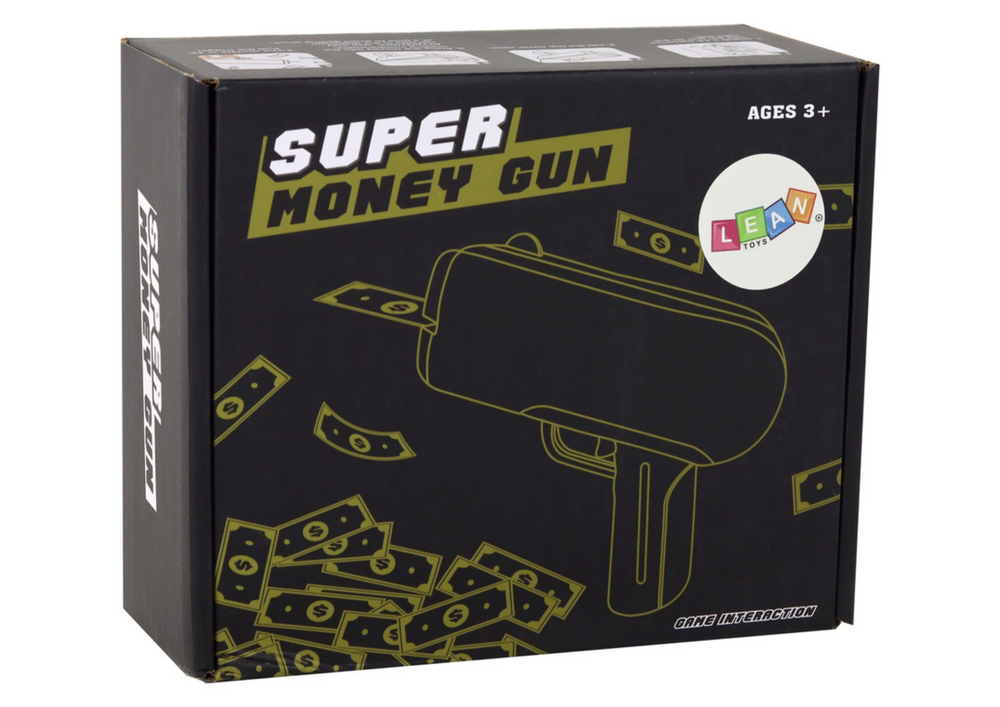 Pistole na peníze střílející bankovky – Money Gun | červená