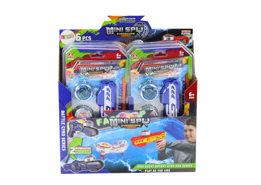 Pistole s vrhačem 2 kovové kotouče se světly modrá