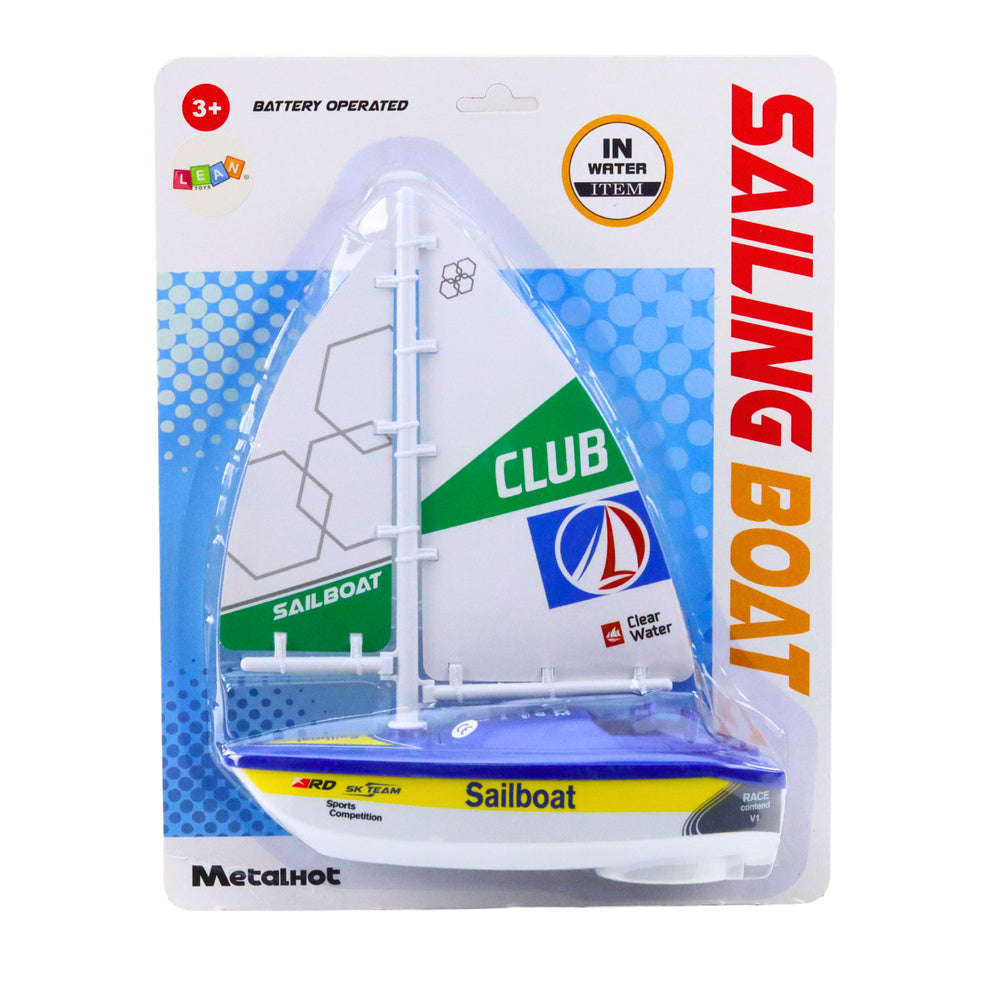 Plachetnice na baterie s turbinovým pohonem a plachtou modrá