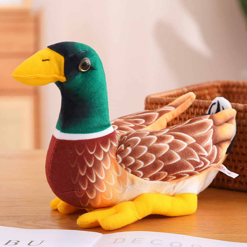 Plyšová kačka přítulanka 28cm – hnědozelená | hračka