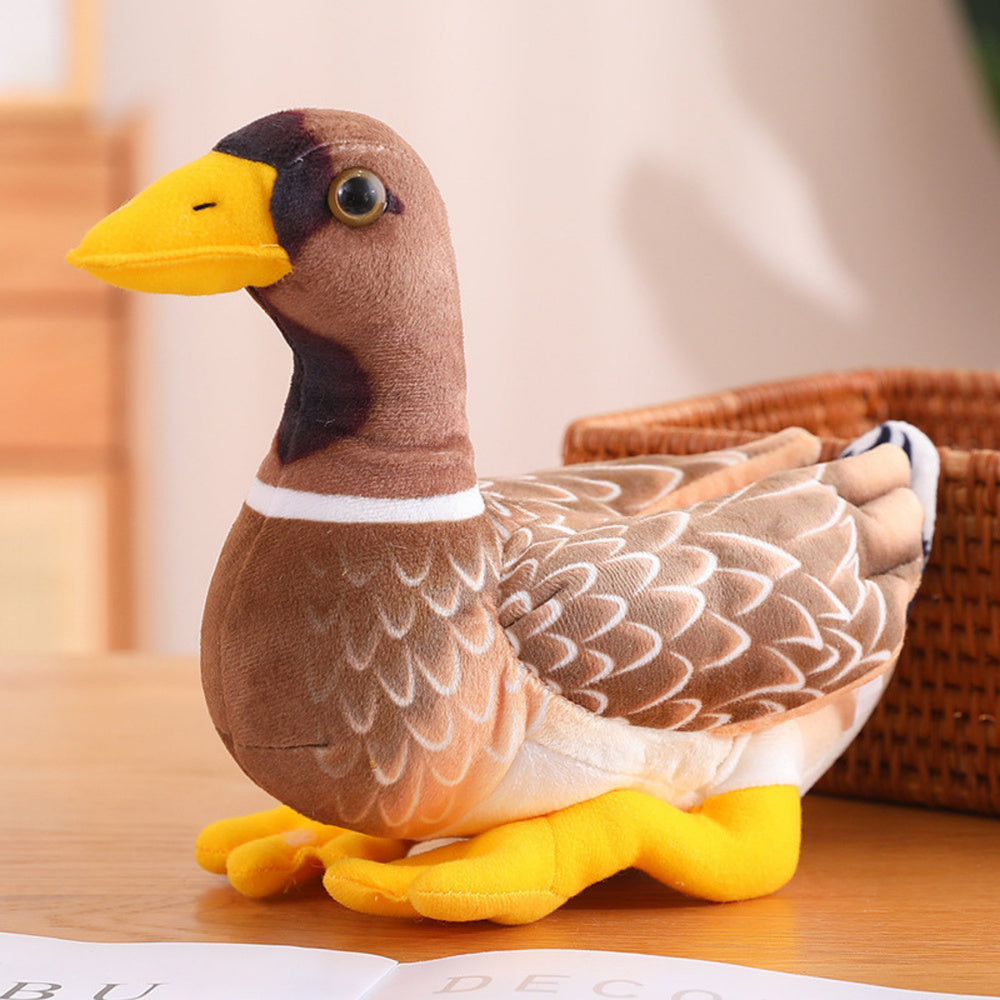 Plyšová kačka přítulanka 28cm – hnědožlutá | dětská hračka