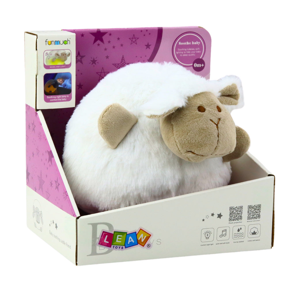 Plyšová ovečka s uspávací melodií – světlo pro miminka bílá