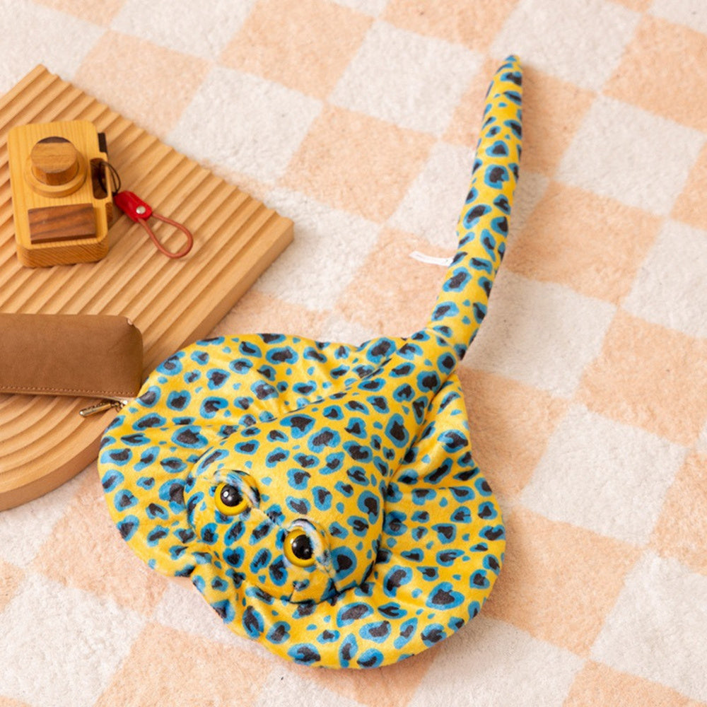 Plyšová rejnok přítulanka žlutý s puntíky – 50cm