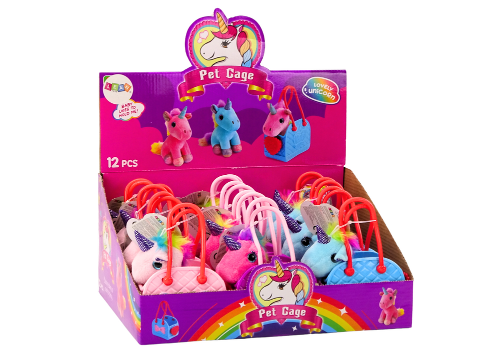 Plyšový jednorožec v kabelce – barevná hříva | 3 druhy