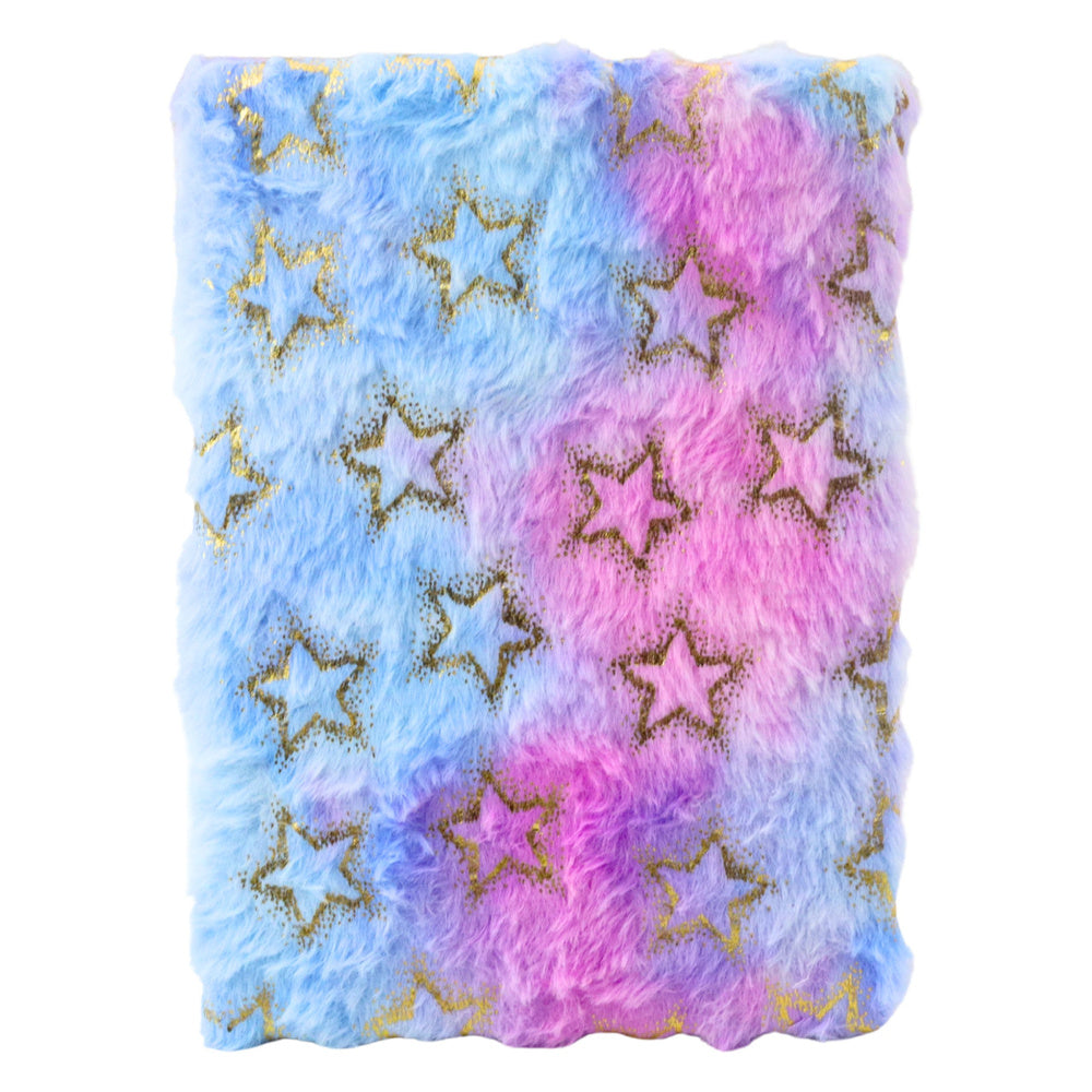 Plyšový linkovaný sešit A5 – se zlatými hvězdičkami 80 listů