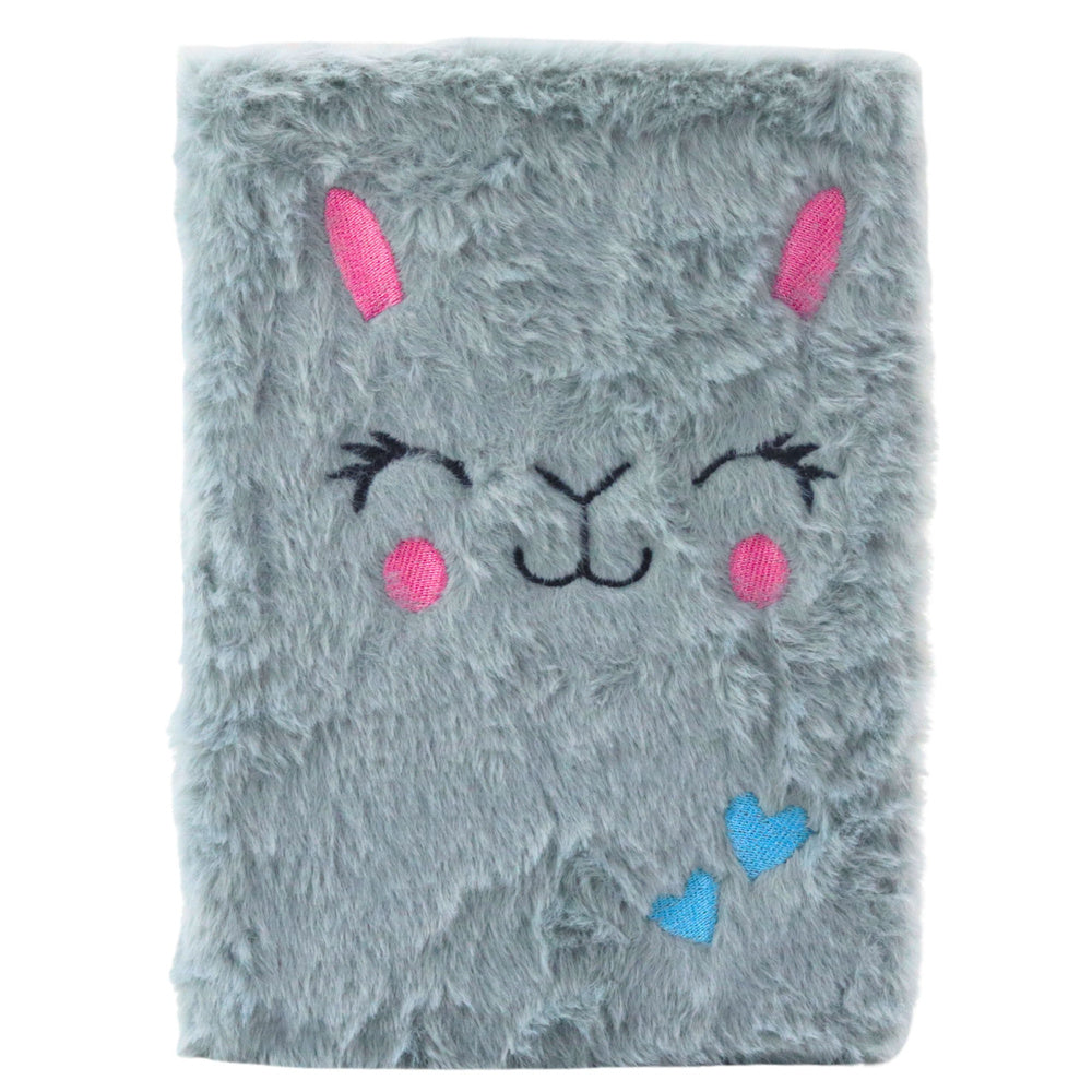 Plyšový linkovaný sešit se zajíčkem A5 – 80 listů | šedý