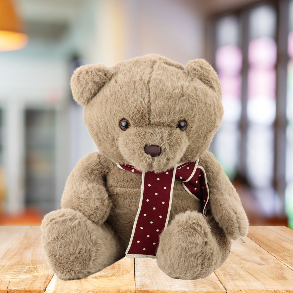 Plyšový medvěd světle hnědý 45cm – s šálou přítulanka