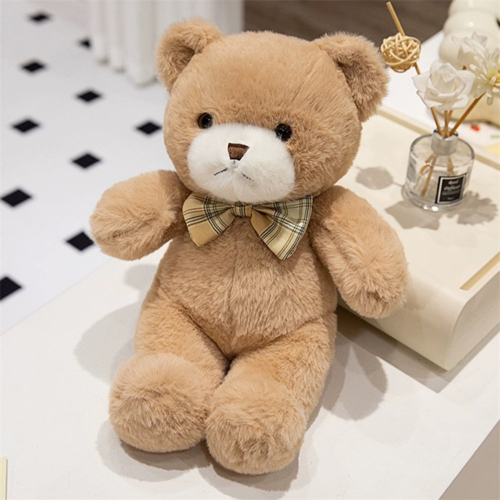 Plyšový medvídek béžový 25cm – s mašlí přítulanka