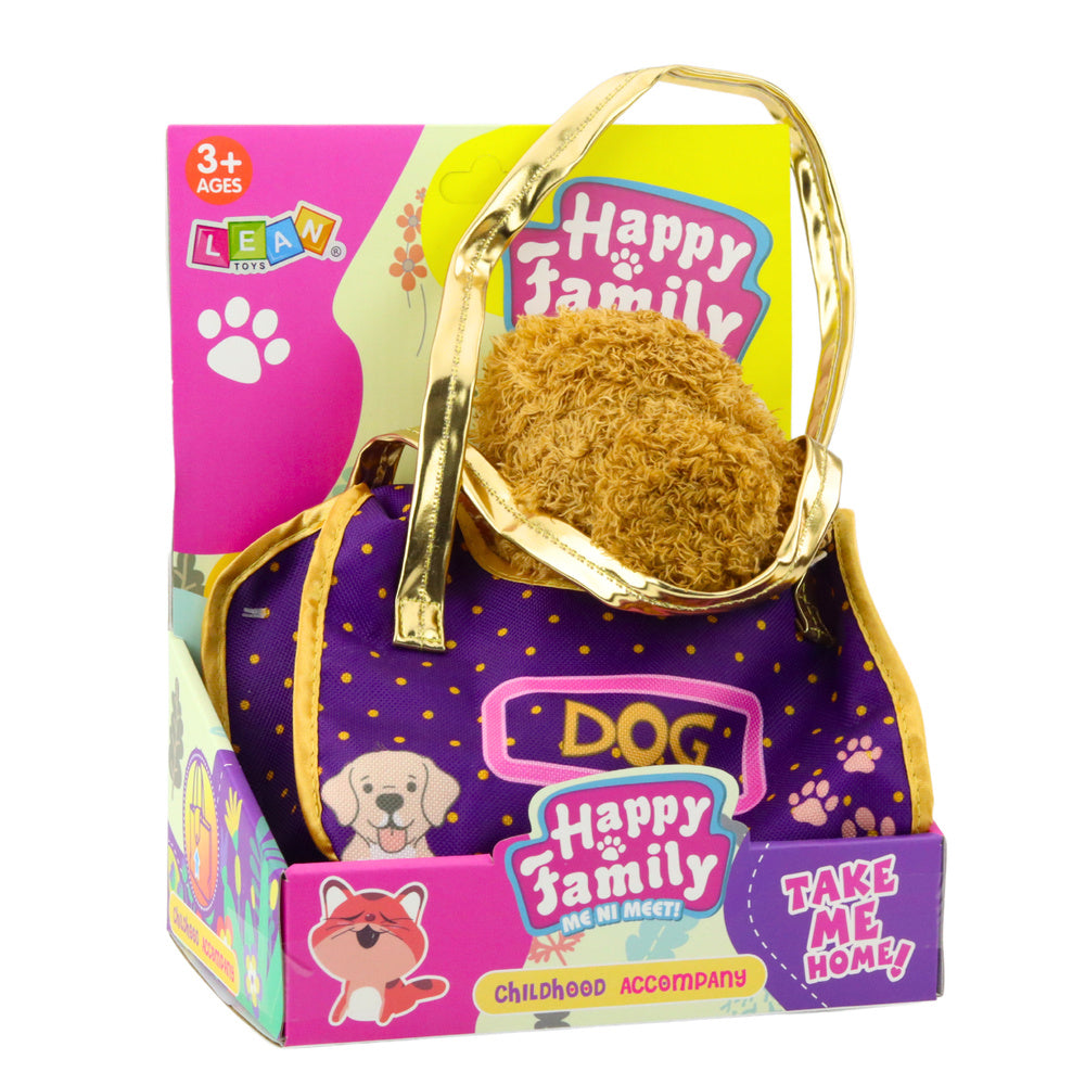 Plyšový pejsek v kabelce přítulanka světle hnědý