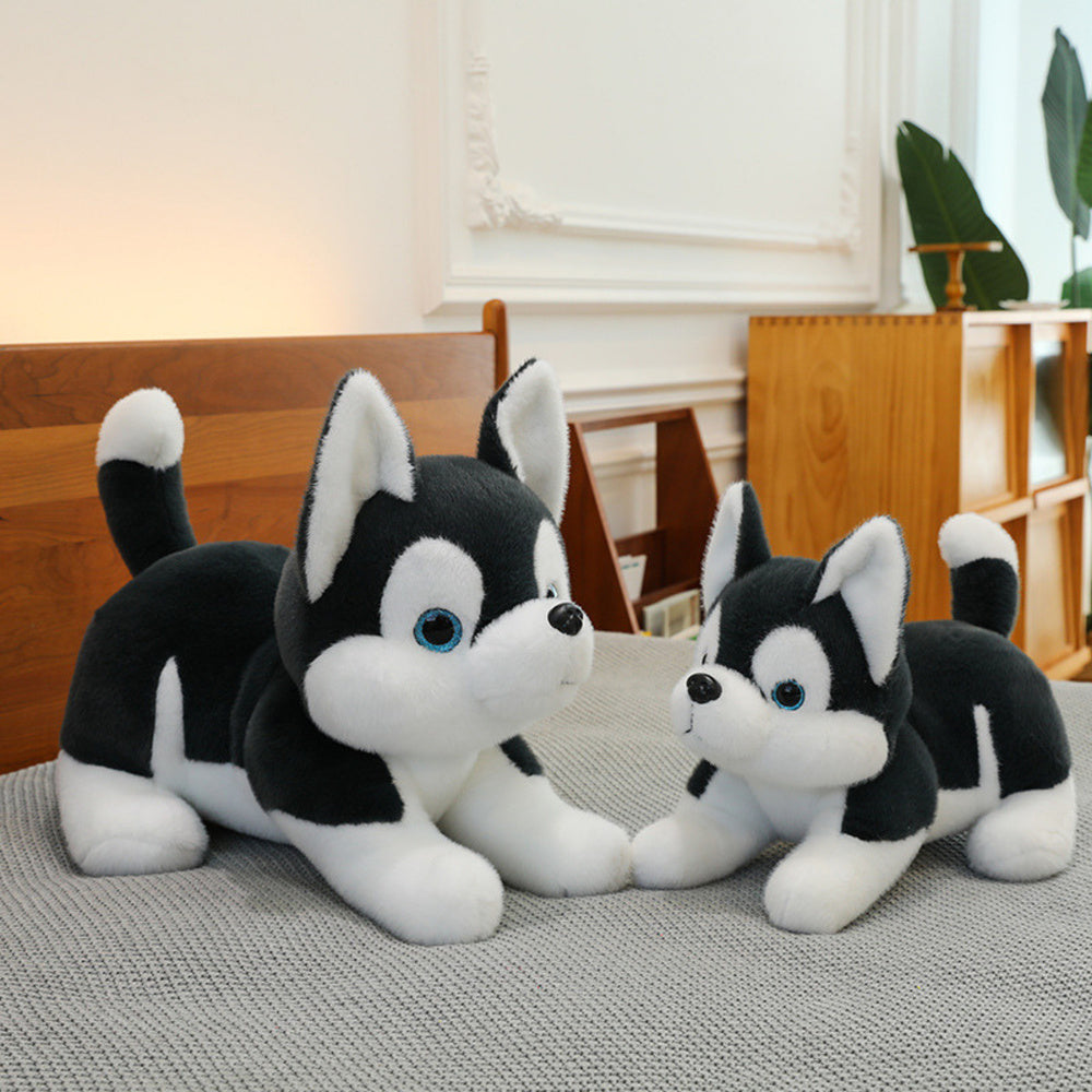 Plyšový pes husky přítulka – černobílý 30cm | plyšák